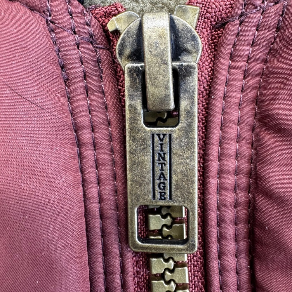 Weatherproof Vintage Mens Quilted Puffer Vest Burgundy Red Fleece Lined Large - Picture 7 of 7